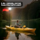 360 Degree Kayak Led Lights With Retractable Pole And Orange Visibility Flag Kit