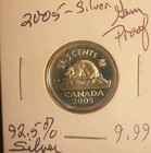 2005 5 Cents Cent Sterling Silver Canada Proof 92 5  Queen s Beaver 