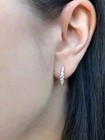Lab Grown Diamond Women s Huggie Earrings 1 80ct Round Cut 14k Rose Gold Plated