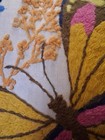 Vintage Mcm 70s Style Crewel Embroidery Needlepoint Pillow Butterflies 13 x13 
