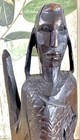 Vintage Hand Carved African Statue Maasai Warrior  Kenya  Ebony Wood
