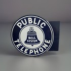 Restored Vintage Bell System Public Telephone Porcelain Sign-double Sided Flange