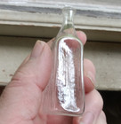 Very Crude Free Blown Small Cologne Bottle With Sunken  Textured Panels