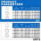 144pcs Hydraulic Jic 37 Degree 4  6  8  10  12  16 Inches  Sliver