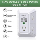 Qinlianf 5 Outlet Surge Protector Wall Charger Usb Power Strip 4 8a Multi Plug A