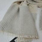 Inc Scarf Womens Grey Plaid Colorblock Blanket Wrap 70  Fringe Beige White New