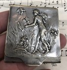 Rare Antique French Art Nouveau Match Case Iris Woman Signed Dropsy C1900