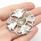 925 Sterling Silver Vintage Cross Floral Handcrafted Pin Brooch