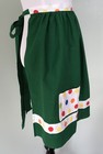 Vintage 50s Style Mid Century Modern Green Multi-color Polka Dot Handmade Apron