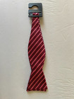 Bow Tie Men Silk  Burgundy Pink Striped Self Tie Bowtie