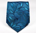 New Classic Floral Blue Jacquard Woven 100  Silk Men s Tie Necktie