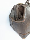 Vintage Genuine Cowhide Leather Doctors Gladstone Medical Travel Bag