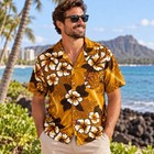 Vintage Pomare Hawaii Mens Xxl Hawaiian Shirt Hibiscus Floral Aloha Tiki 70s