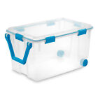 Sterilite 120 Qt Wheeled Gasket Box Stackable Storage Bin With Latch Lid  3 Pack