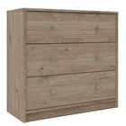 Tvilum Chest Of 3-drawer 26 89 x28 5 x11 85  Particle Board Beige Plastic Handle