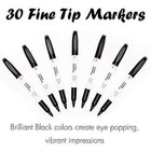 Permanent Markers Pen  Black Fine Point Tip Marker Pens Set