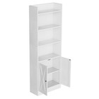 6 Shelf Bookcase With Doors Industrial Wood Tall Bookshelf Storage Cabinet Offic