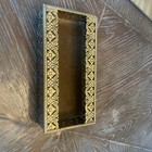 Vintage Mid-century Hollywood Regency Gold Metal Filigree Tissue Box Cover