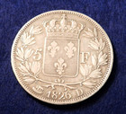 1826 D France 5 Francs - Charles X - Type 1 - Rare Lyon Mint - Original Toning
