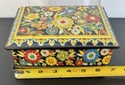 Vintage Hinged Candy Tin Floral Design Made In England