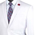 Vinci Men s White 2-button Suit W  Adjustable Waistband  Reg-fit - New