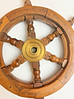 Wooden Ship Wheel Antique Marine Steering Wheel Brass Hub 15  Nautical Decor