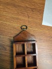 Vintage 70s Hanging Wood Thimble Wall Display Case 3    X 9    Holds 10 Thimbles