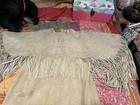 Northern Plains Cape Style Native American  Leather Dress With Fringe 