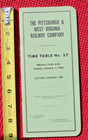 1956 Pittsburgh   West Virginia Railroad Employee Timetable P wv Railway Train