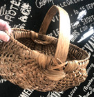 Old Splint Buttock Gathering Egg Wicker Basket Primitive Appalachian Oak Vintage
