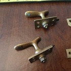 Vintage Solid Brass Wooden Ice Box Cabinet Latches One Loop Handle