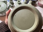 Vintage Wedgwood Sage Green Jasperware Tea Set - Teapot  Sugar Bowl   Creamer