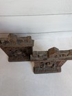 Rustic Fireplace Metal Bookends Set Of 2 Matte Brown black Non-slip 6in
