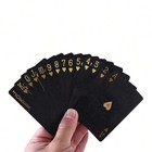 Diamond Waterproof Black Golden Cards Plastic Poker Playing Hd Deck Of Cards  