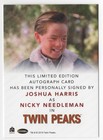 Joshua Harris As Nicky Needleman Twin Peaks Archives 2019 Autograph Card Auto