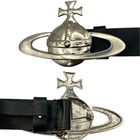 Vivienne Westwood Orb Belt Black Leather Silver Buckle Unisex