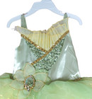Disney Nwt Child 4 Princess Tiana Costume Dress Green Yellow Glitter Sequins