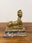 Antique French Empire Dor   Gilt Bronze Egyptian Sphinx Marble Figure Ormolu 19c 