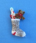 Dollhouse Miniature Crochet Christmas Stocking W  Toys 1  1 2  Tall 1 12 Scale