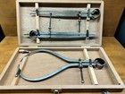 Vintage 3 Piece Machinist Drafting Tool Set In Wood Case