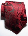 New Classic Paisley Red Black Jacquard Woven 100  Silk Men s Tie Necktie