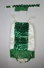 Vintage 1960s 60s Green   White Fringe Dance Costume - Girls
