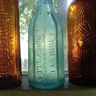 Louisville ky E hinecke 10 Sided 1860s Blob Top Soda Bottle Teardrops Shoulder