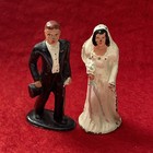 Vintage Barclay Manoil Lead Toy Minister  Bride   Groom Figures   Lot Of 3 