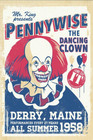 1990 Stephen King It Pennywise The Dancing Clown Derry Maine Poster print     