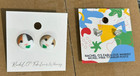 Guinea Pig Rachel O s Fabulous Whimsy Fabric Button Earrings Pierced Post Set Le