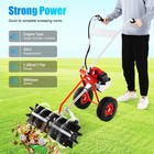 1 7hp Gas Power Walk Behind Tractor Dirt Snow Sweeper Broom Driveway Walkway Usa