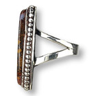 Small Vintage Southwestern Sterling Silver 925 Agate Ring Size 4