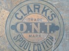 Antique Clark s O n t  Spool Cotton Metal Advertising Sign