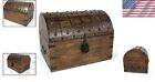 Massive Wooden Pirate Treasure Chest - Decorative Storage Box With Vintage Lock